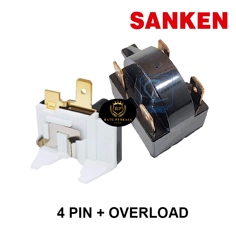 Promo RELAY PTC 4 PIN + OVERLOAD KULKAS SANKEN 1 PINTU / 2 PINTU