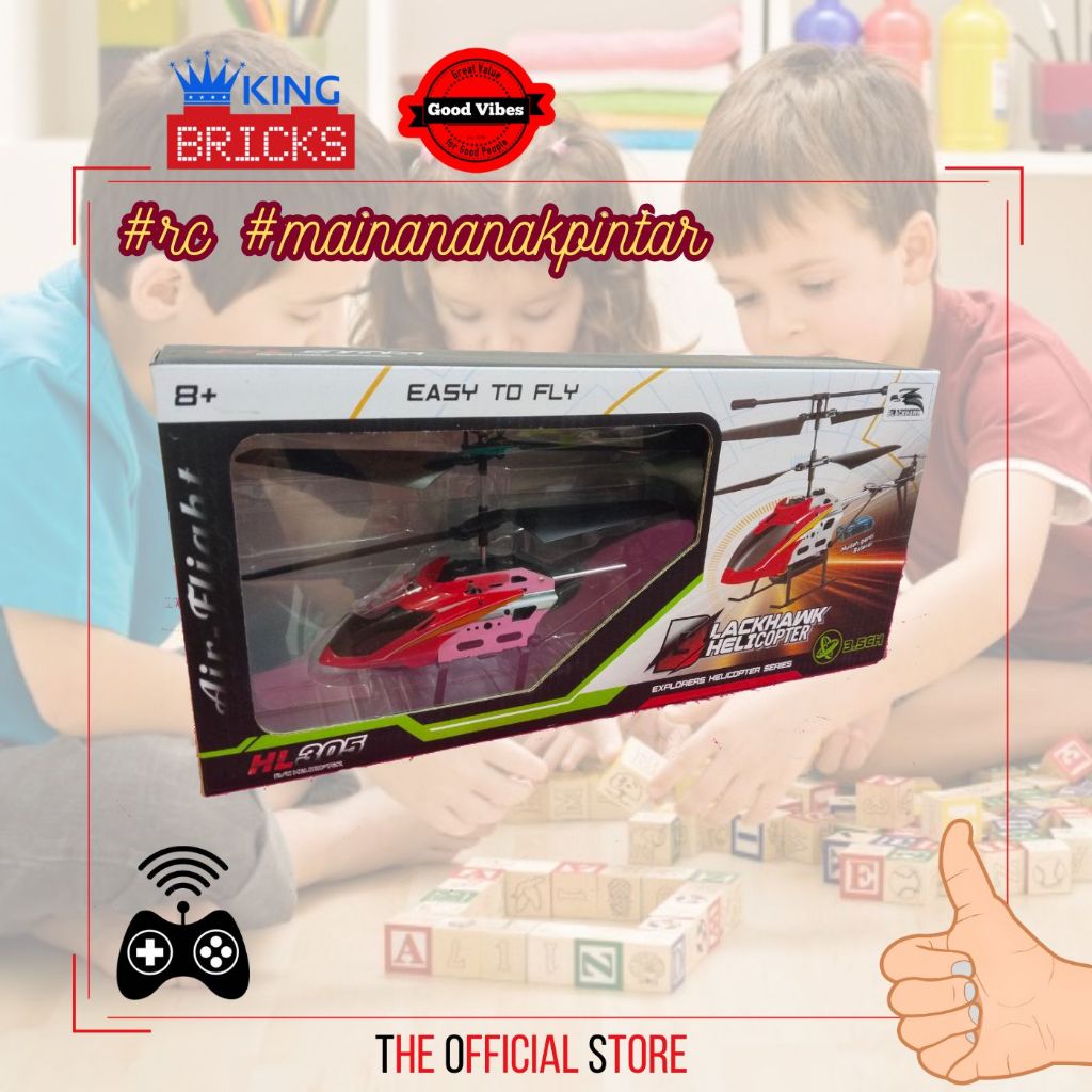 Blackhawk RC Helikopter 3.5 Channel Metal Stabil 3,5 CH - Mainan Helikopter Remote Kontrol Baterai C