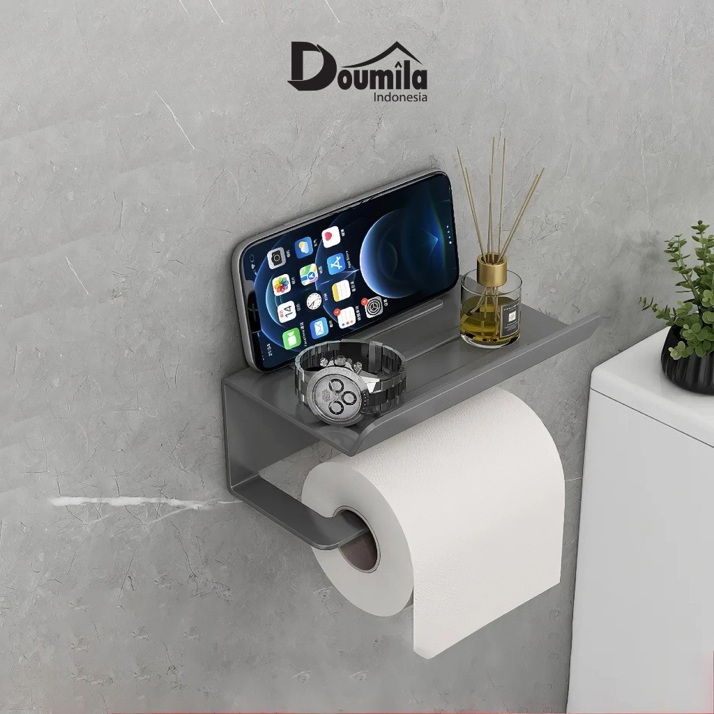 Rak Tempat Tisu & HP Toilet - Tempat Penyimpanan Tisu Unik - Rak Gantungan Dinding Tisu - Gantungan