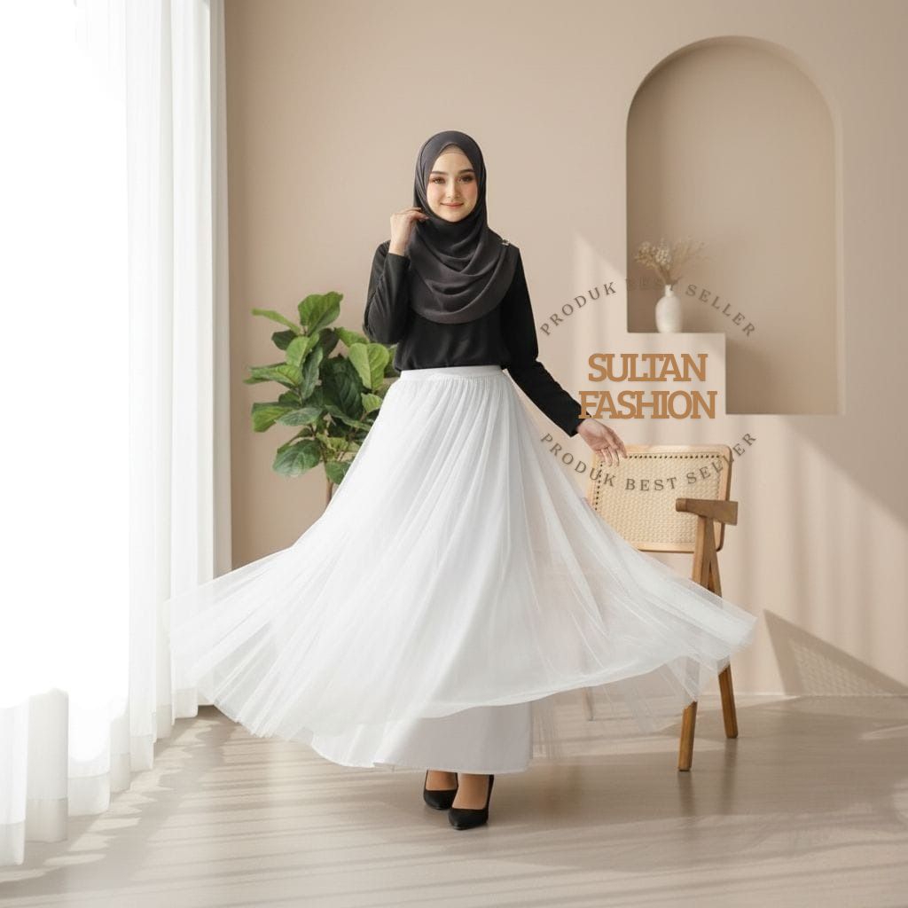 SF - Rok Tutu Putih 2 Layer / Rok Tutu 2 Lapis Tille / Rok Tutu Dewasa Premium
