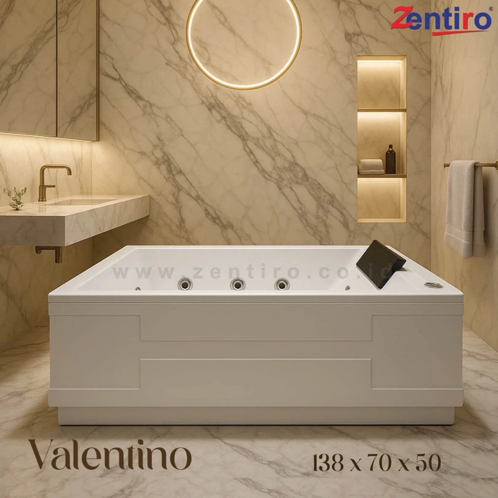 ZENTIRO Bathtub Jacuzzi Standing VALENTINO | Bathtub Whirlpool Marble 138