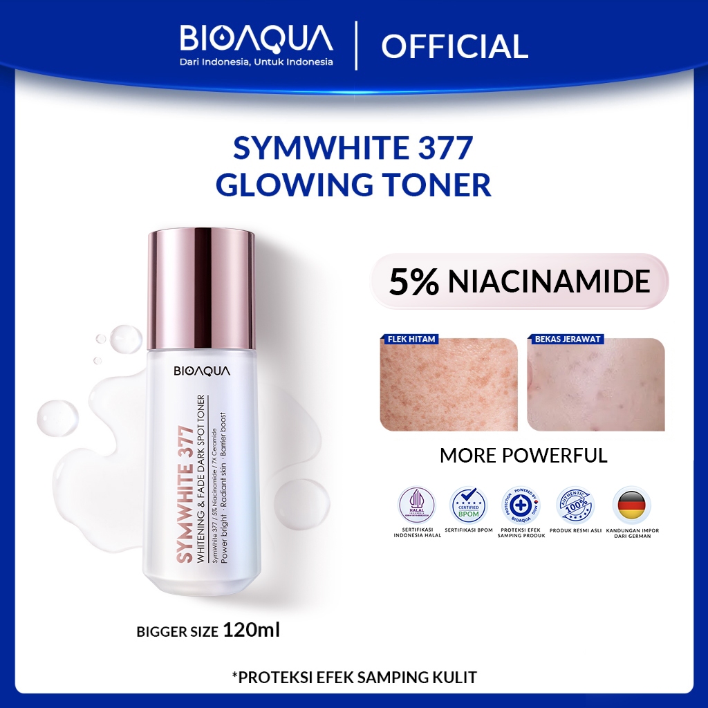 BIOAQUA SymWhite 377 Whitening & Dark Spot Toner Wajah Glowing 120ml
