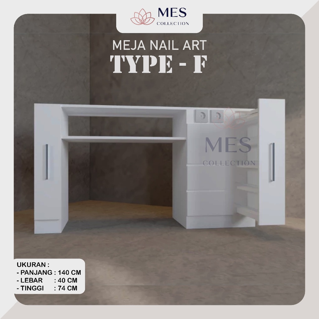 MES COLLECTION - Meja Nail Art TYPE-F, Nail Art Desk, Meja Manicure, Meja Nail Art, Meja Kuku
