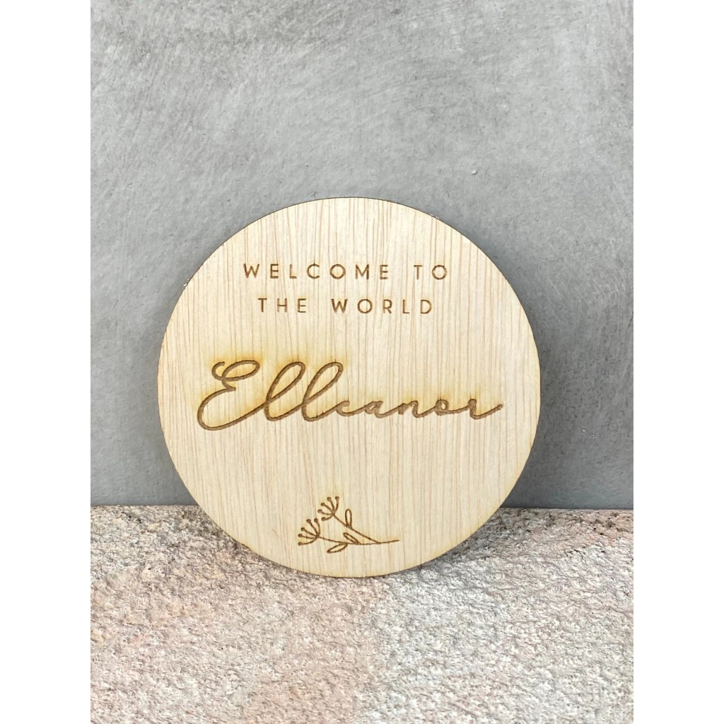 Papan Nama Kayu Welcome To The World Untuk Bayi