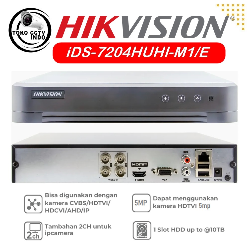 TCI - DVR HIKVISION 4CH DS-7204HUHI