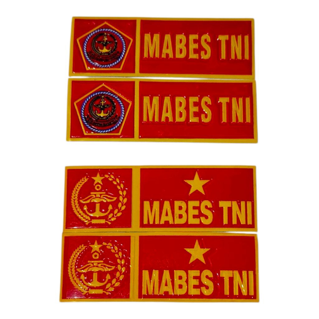 stiker plat MABES TNI timbul, stiker plat motor/mobil mabes tni embos timbul