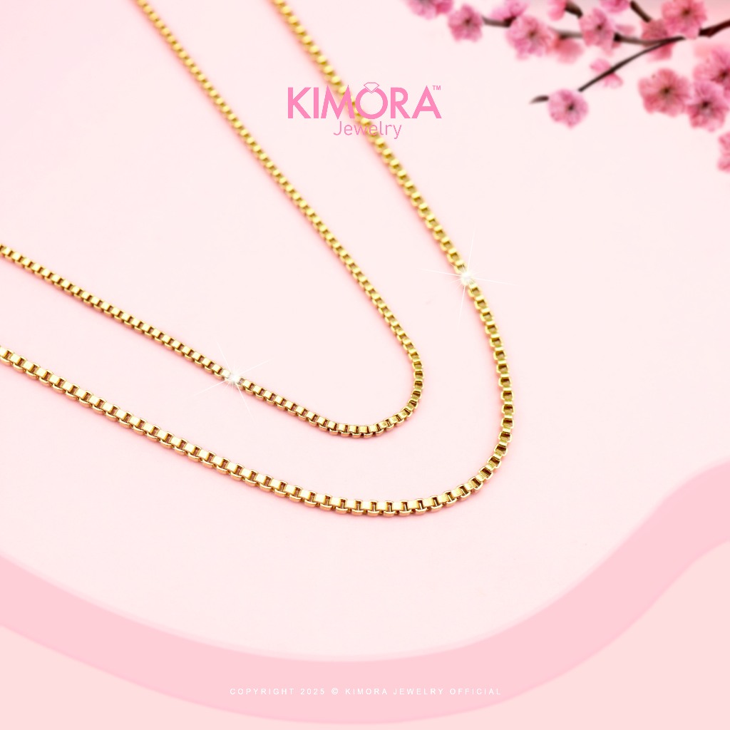 Kimora - Rantai Kalung Titanium Unisex Italy Kara Gold Plated 18k Kat23