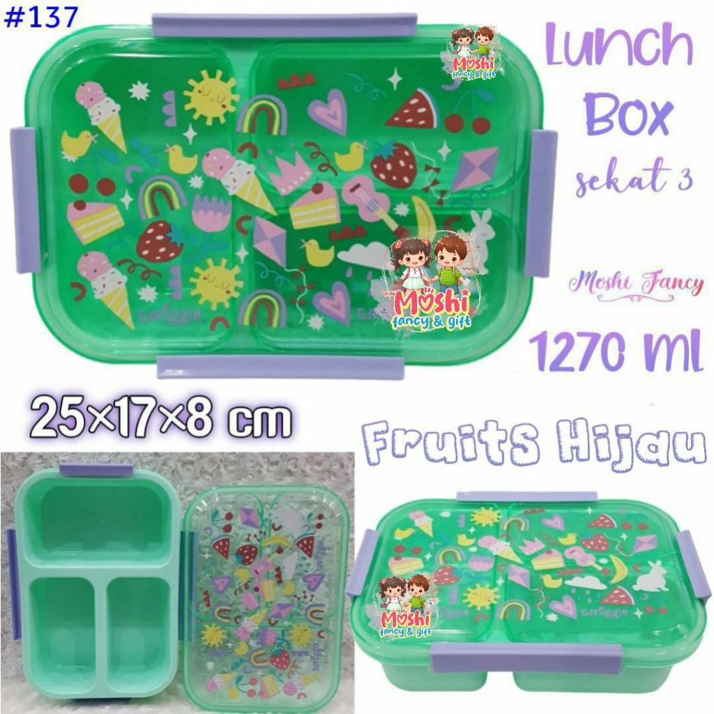 Tempat Makan Sekat Fruits/ Lunch Box Fruits / Tempat Bekal Anak Perempuan / Box Makan Fruits / Kotak