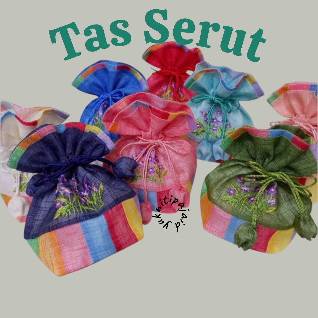 tas serut KOREA Asli souvenir korea model bunga pouch korea