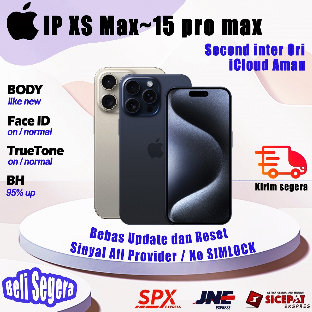 iphone 15 pro max Second 64GB 128GB 256GB Inter Bekas/Bebas Update Dan Reset (XS MAX Ganti housing 1