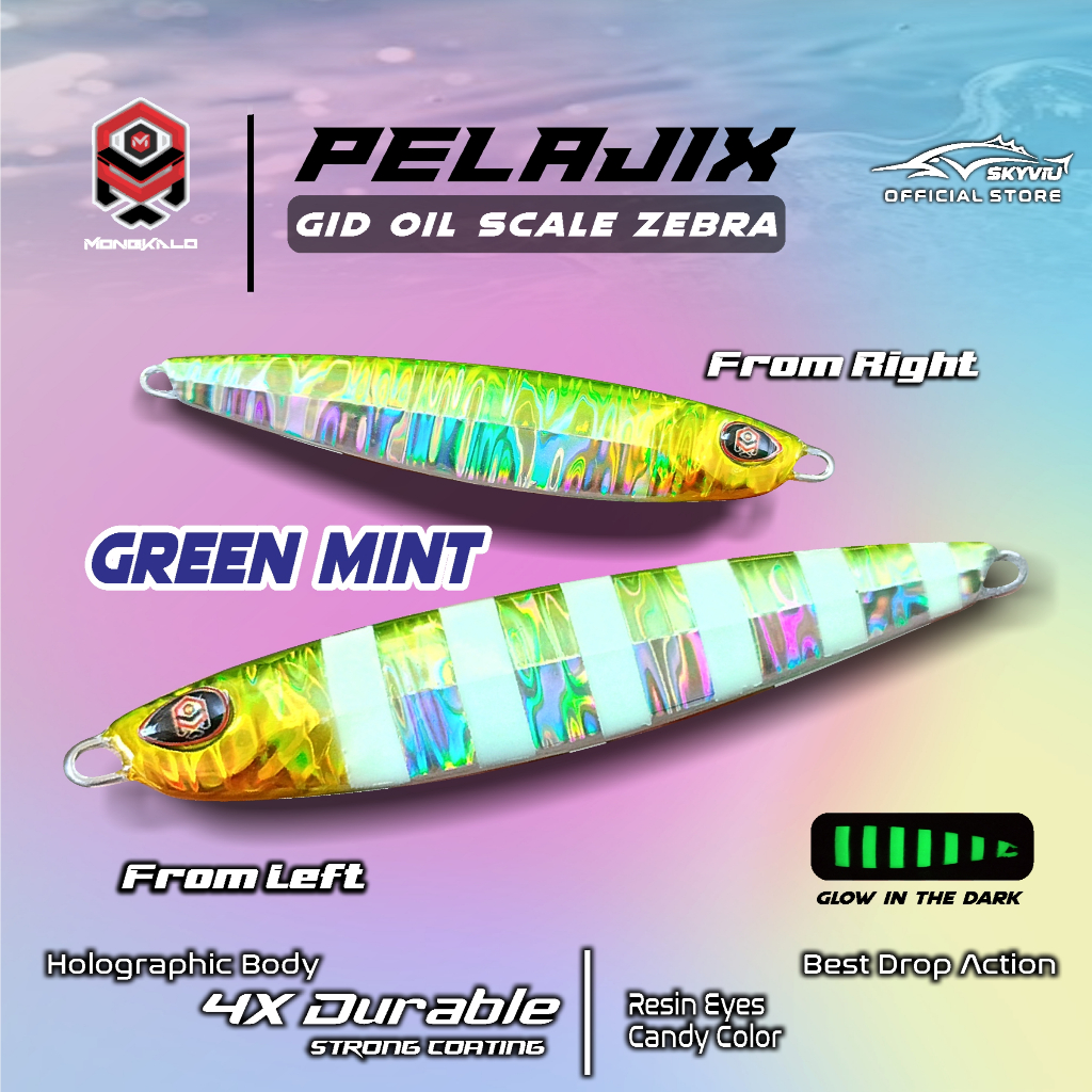 Mongkalo Pelajix Minyak GID-Zebra noMotif Candy 30 Hijau-Mint