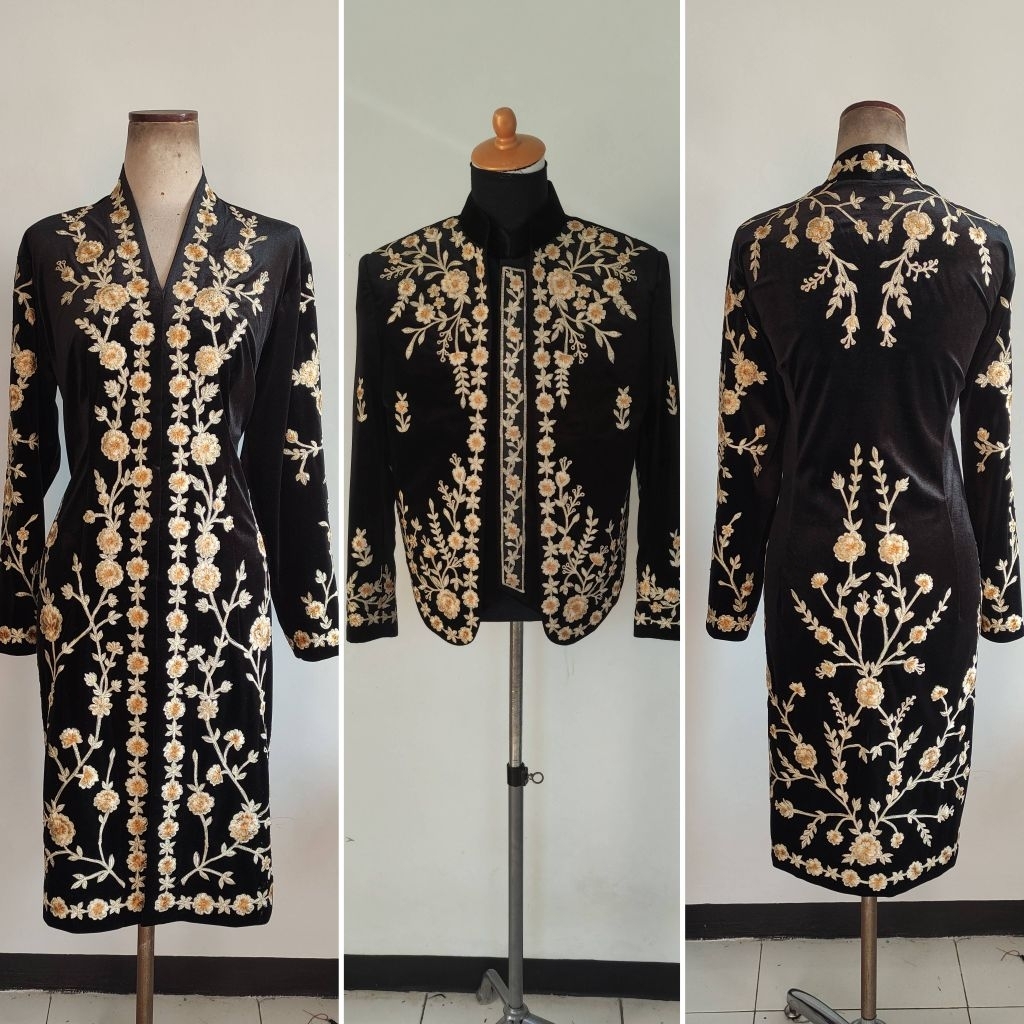 kebaya bludru hitam, mewah dan eksklusif. untuk MUA, rias pengantin WO dll