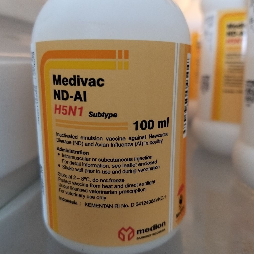 VAKSIN MEDIVAC ND AI H5N1 100ML(DOSIS 200 EKOR),vaksin Tetelo
