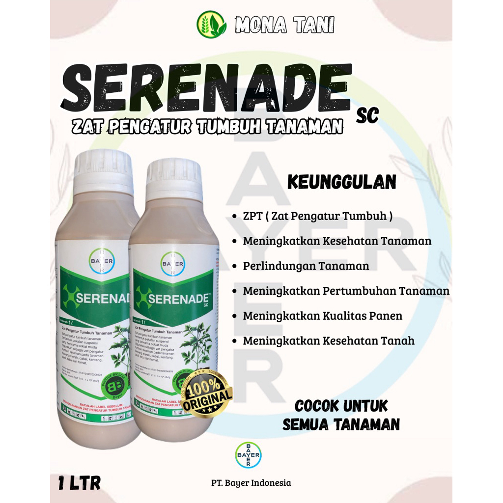 SERENADE SC ZPT Organik 1 Liter Bacillus Subtilis Bayer PGPR Original