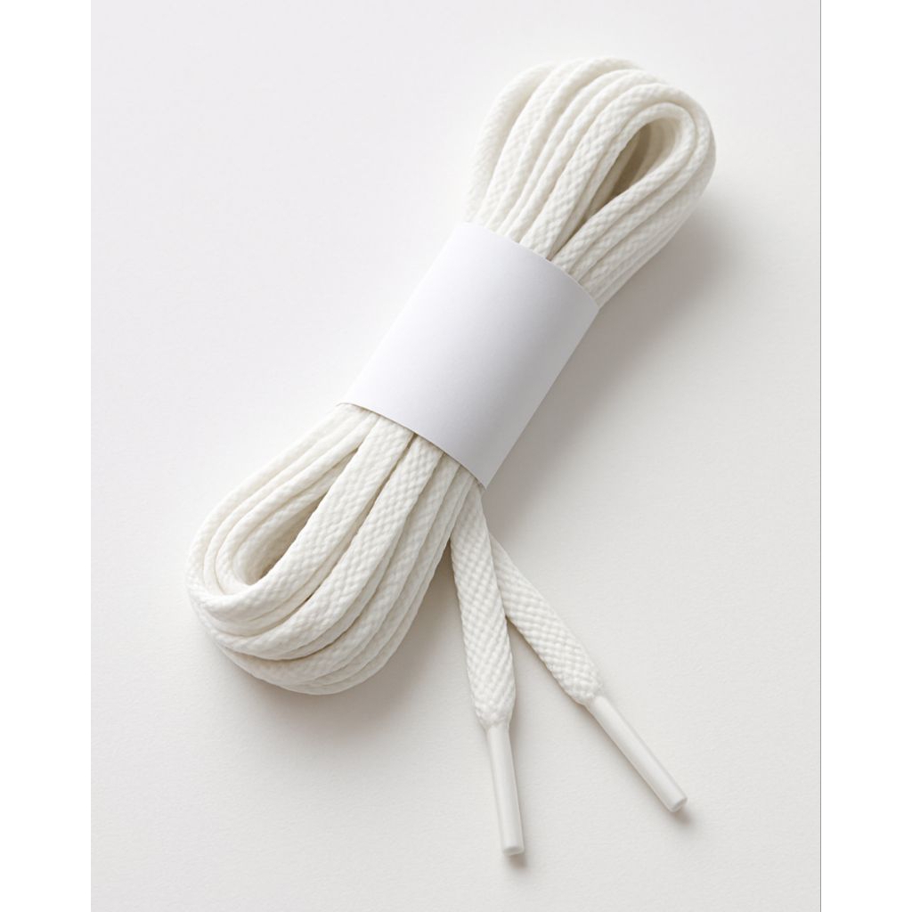 Promo Tali sepatu 4 Pasang , Tali sepatu pipih warna Putih ukuran 120cm standar cocok untuk segala j