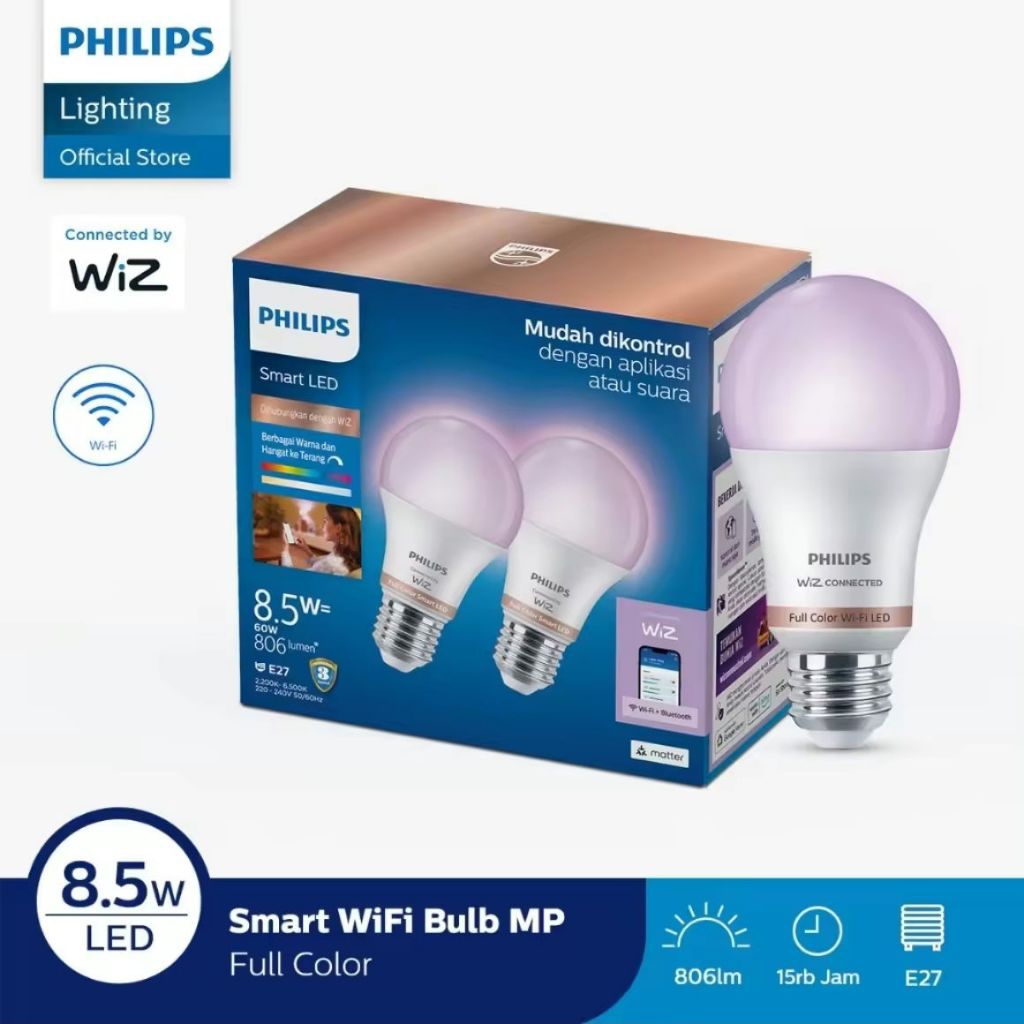 Lampu Philips Smart Wifi multipack 8.5 watt warna