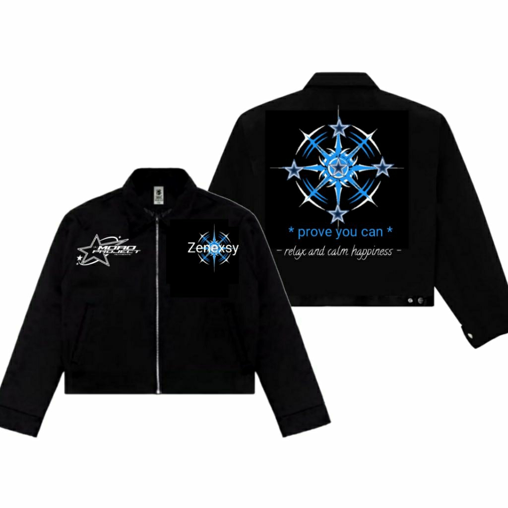 Boxy Work Jaket hitam pria jaket boxy pria jaket hitam wanita Unisex