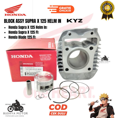 original ahm cylinder BLOK block SEHER ASSY HONDA KYZ GARANSI SUPRA X 125 HELMIN SUPRA X125 FI BLADE