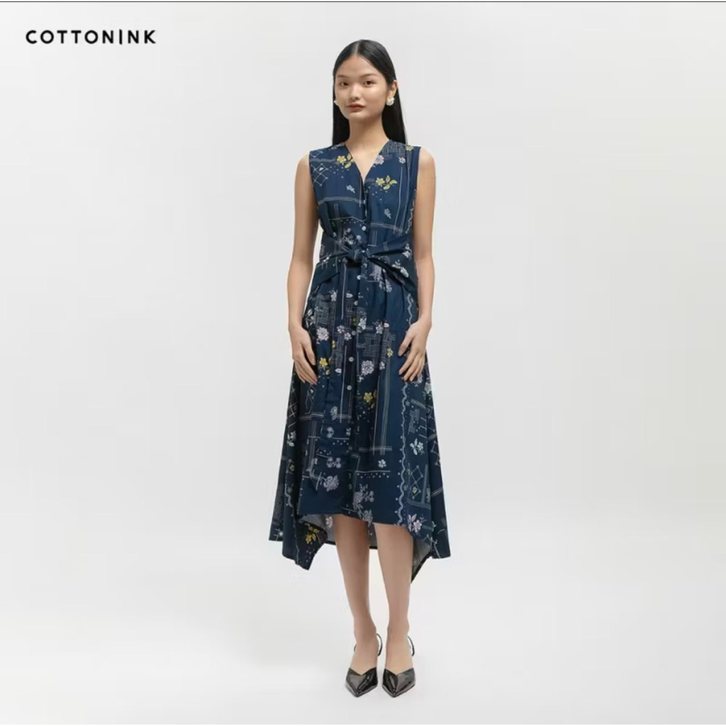 COTTONINK - COTTONINK - Dress Wanita Wuri Rekah Biru Laut #ArchipelagoCollection2025