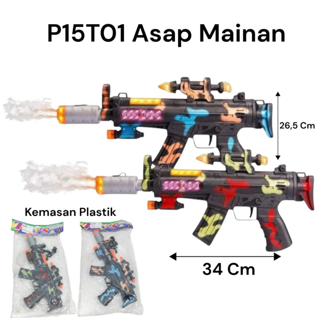1201 Mainan Pistol / Mainan Pistol Berbunyi Dan Berdorong Ada Asapnya / Mainan Pistol Berbunyi dan B