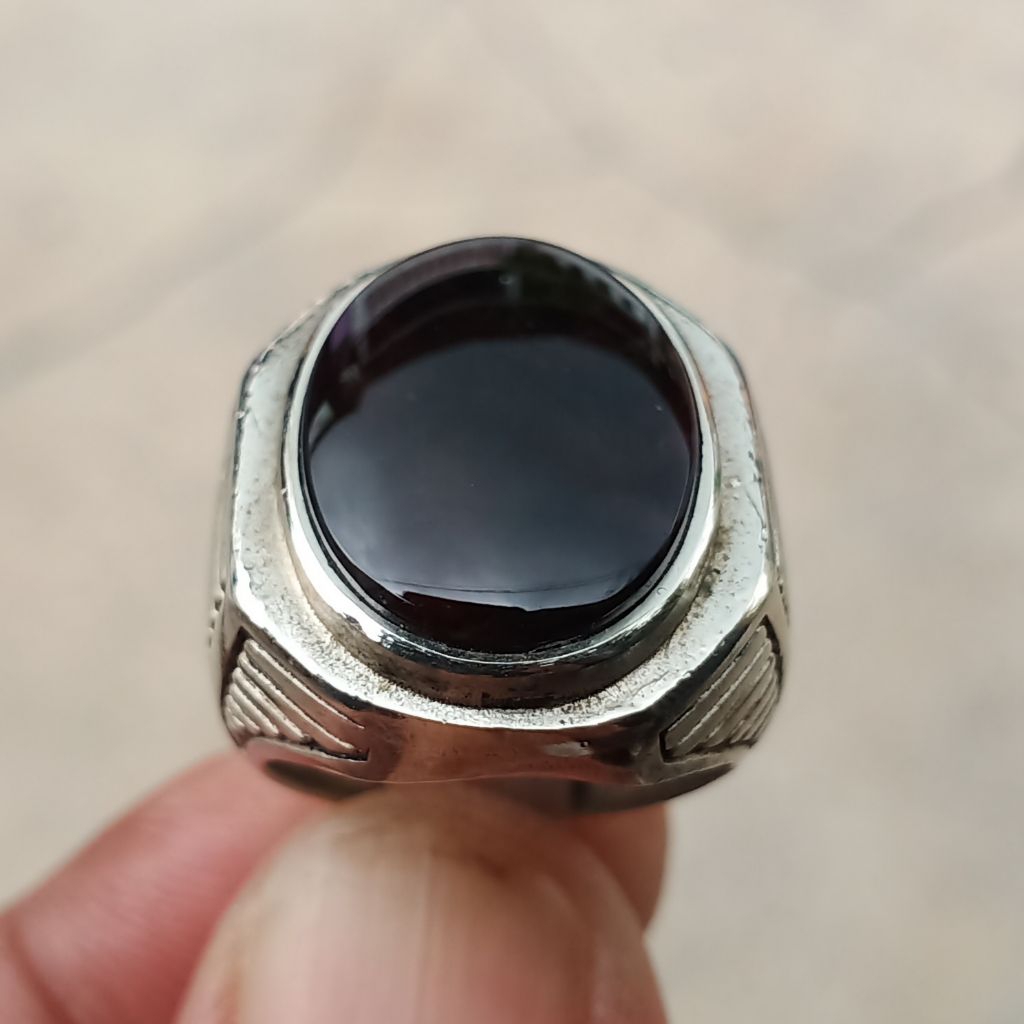 Cincin Batu Akik Kecubung Api