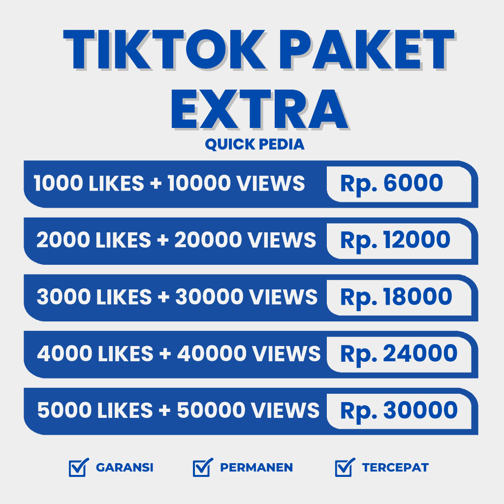 TIKTOK PAKET EXTRA LIKE VIEW TIKTOK PERMANEN PROSES CEPAT BERGARANSI