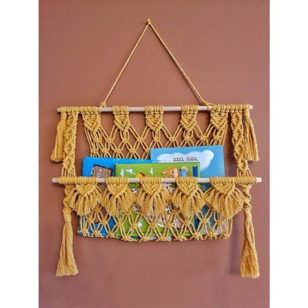 Rak gantung rak boneka macrame