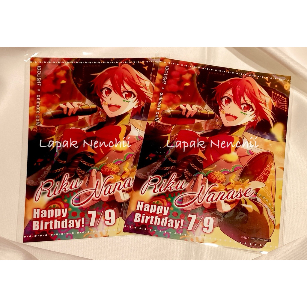 Official Merch Nanase Land Birthday Bromide Idolish 7 x animatecafe Riku Nanase