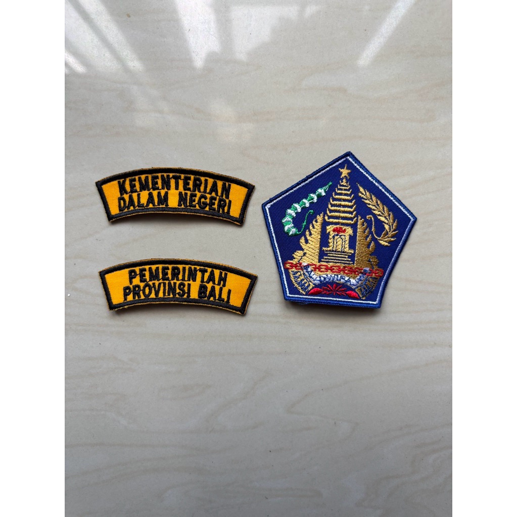 1 set emblem bordir logo pemerintah daerah provinsi bali / pemda / pemprov bali