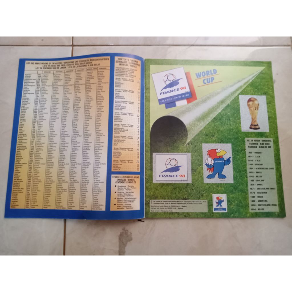 Album Panini world cup 1998 Reprint (bukan sticker)