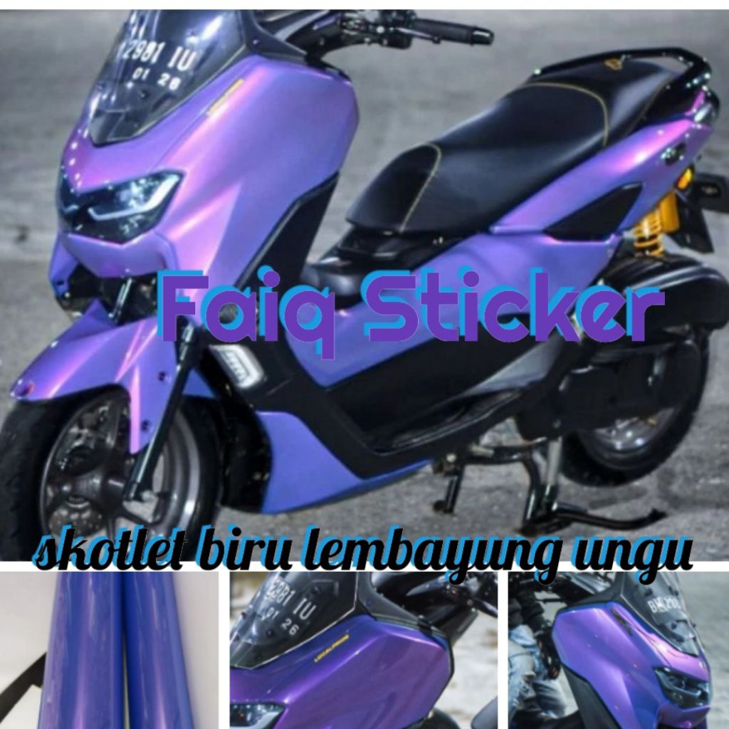 sticker skotlet warna biru lembayung ungu skotlet motor