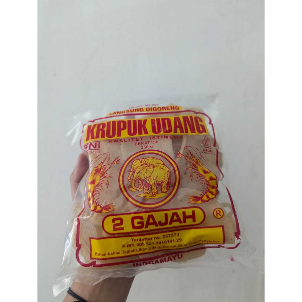 Kerupuk Udang Cap 2 Gajah Kerupuk Udang Kuwalitas Super Cap 2 Gajah Halal