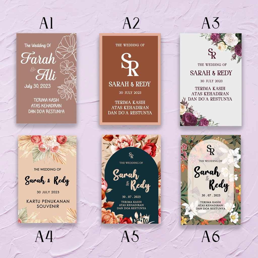 Souvenir Card / Kartu Souvenir / Wedding Souvenir Card