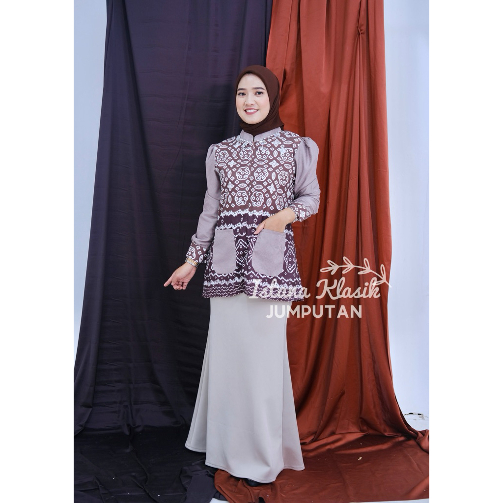 TUNIK JUMPUTAN PALEMBANG RANIA BLUS JUMPUTAN ATASAN JUMPUTAN KOMBINASI TUNIK JUMPUTAN PALEMBANG BY I