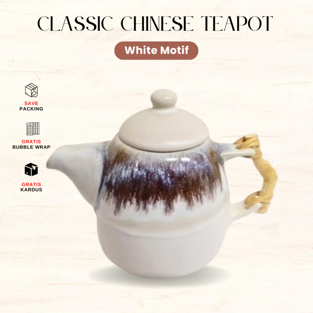 {CKI} Teko Teh Keramik | Classic Chinese Teapot | Teko Keramik Estetik Motif | Teko Premium Keramik