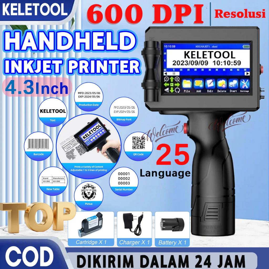 Mesin Coding Expired Date Portable Handheld Inkjet Tanggal Otomatis Printer Mini Portable Mesin Expi