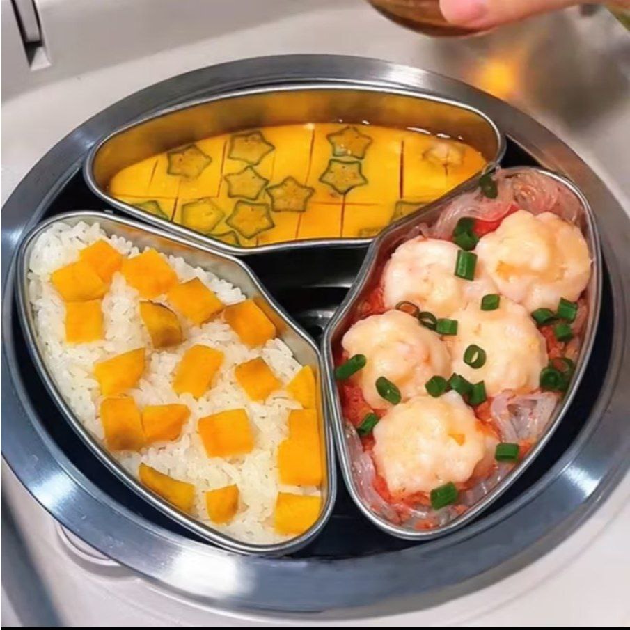 Hinoki steamer Bowl wadah kuku stainless serbaguna beli 1 dapat 3 bowl