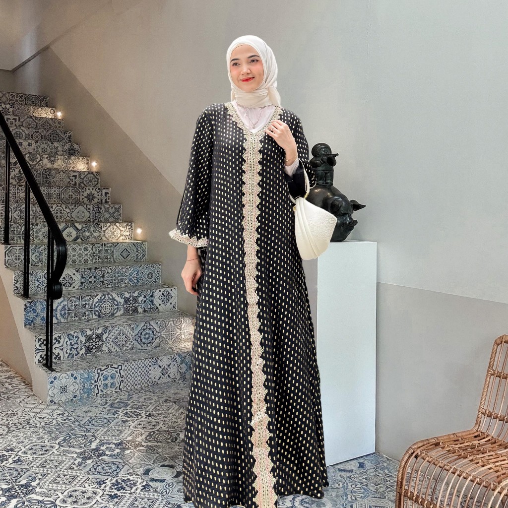 FANMU Gamis Kaftan Premium Wanita / Kaftan kondangan Jumbo Big Size