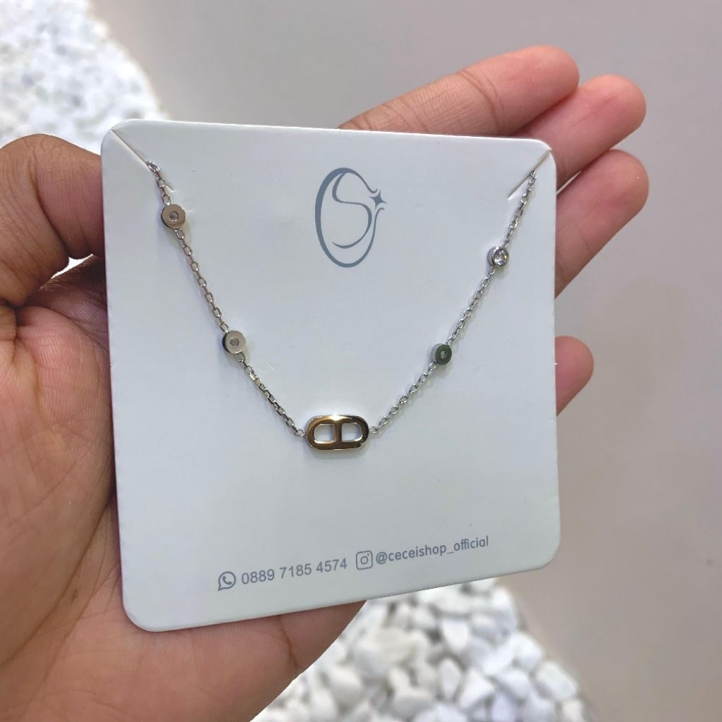 Gelang titanium guangzhou permata peniti silver