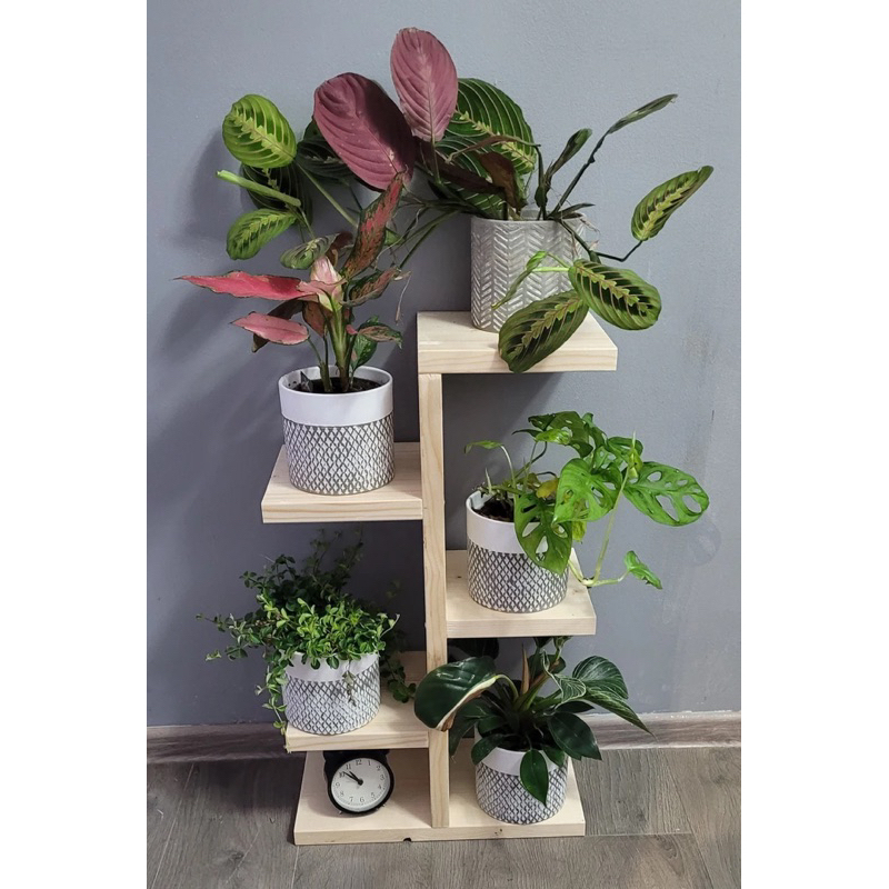 Standing pot kayu susun dekorasi taman dan dekorasi rumah