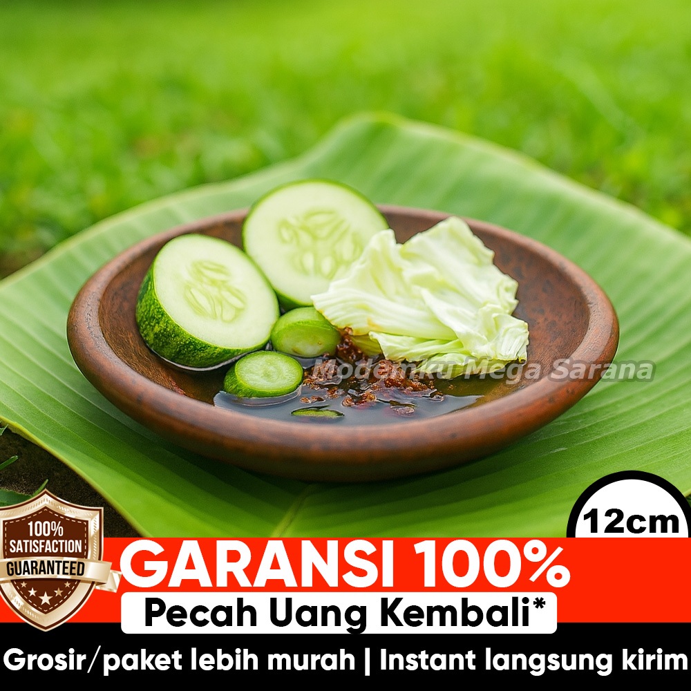 Gerabahku | Cobek Sambal Mini Tanah Liat Diameter 12 cm - Tatakan Cowek Cawan Gerabah Kecil Tradisio