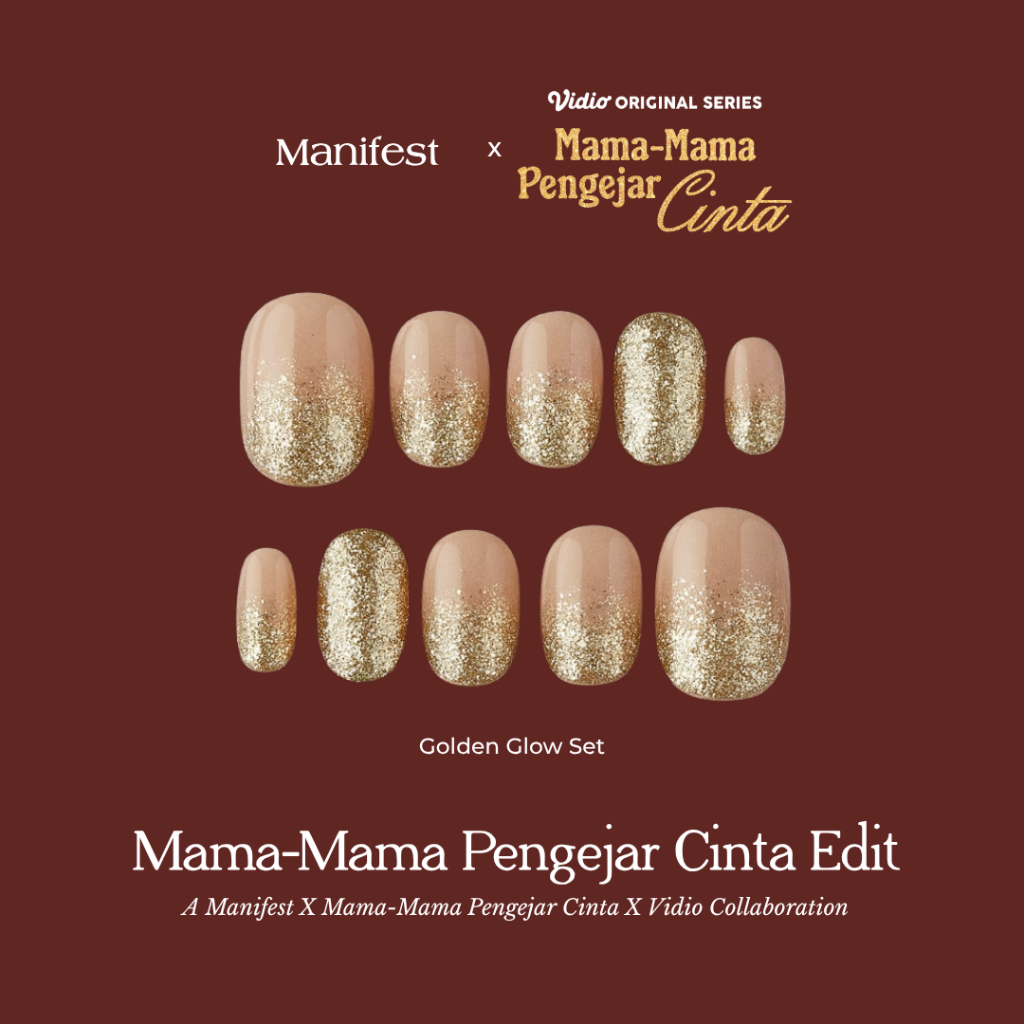 Manifest X  Mama Mama Pengejar Cinta X Vidio - Golden Glow Nail Press Ons
