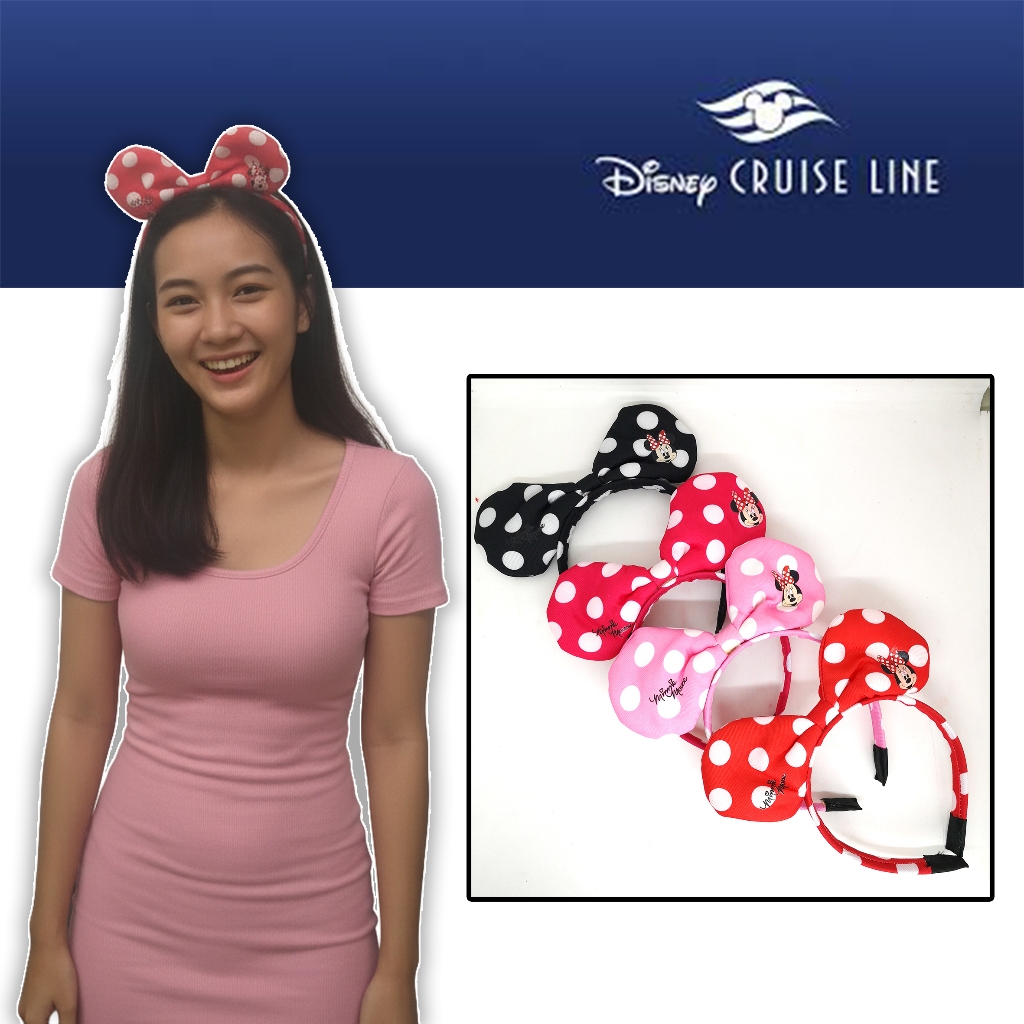 12pcs, Bando Disney Cruise Pita Mickey Bando Disney Minnie Grosir Bando Kuping Mickey