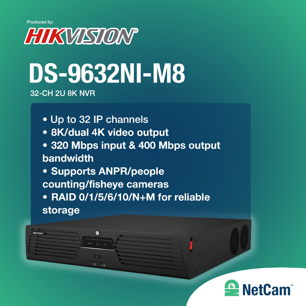 HIKVISION NVR DS-9632NI-M8 32 CHANNEL / DS-9664NI-M8 64 CHANNEL UP TO 8K / DUAL 4K IP KAMERA GARANSI