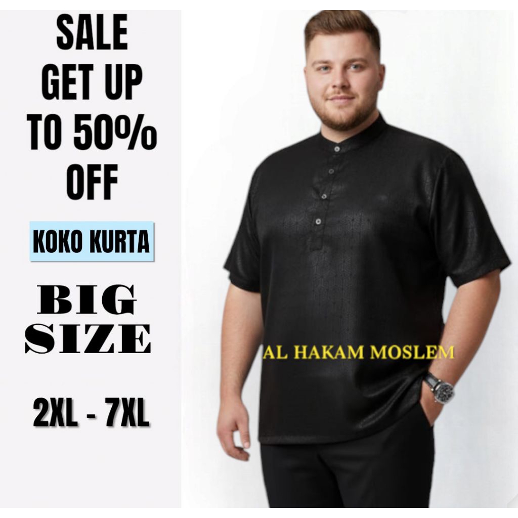 Baju Koko kurta jumbo pria dewasa lengan pendek Koko kurta toyobo terbaru