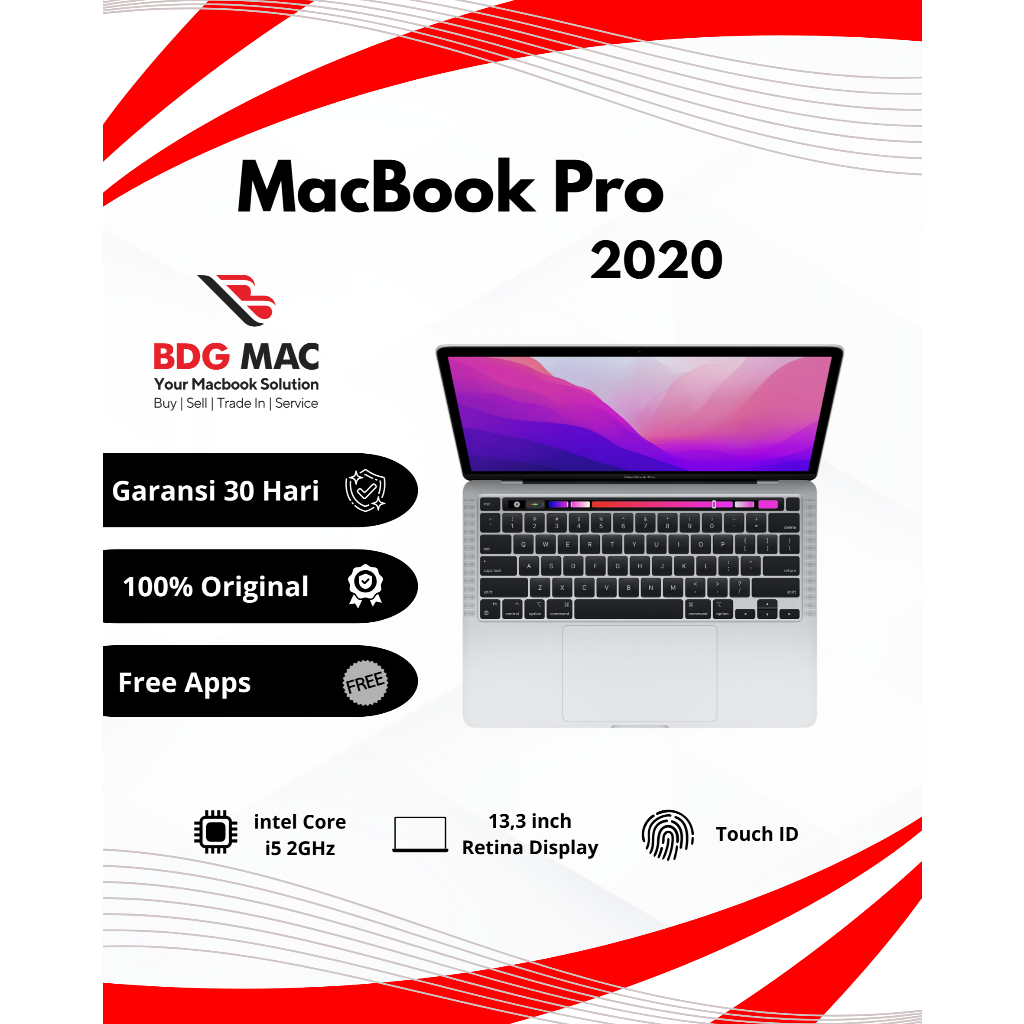MacBook Pro 2020 13 inch i7 i5 Ram 8GB 16GB SSD 256GB 512GB 1TB Second Original