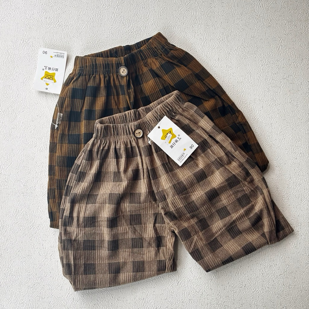 Celana Panjang Joger Motif Kotak dan Polkadot Anak Perempuan 1-3 Tahun