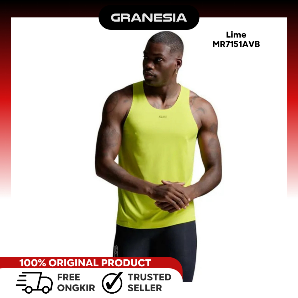 Tanktop Olahraga Cowok 2XU Men's Light Speed Tech Singlet | Tanktop Lari Gym Fitness Pria