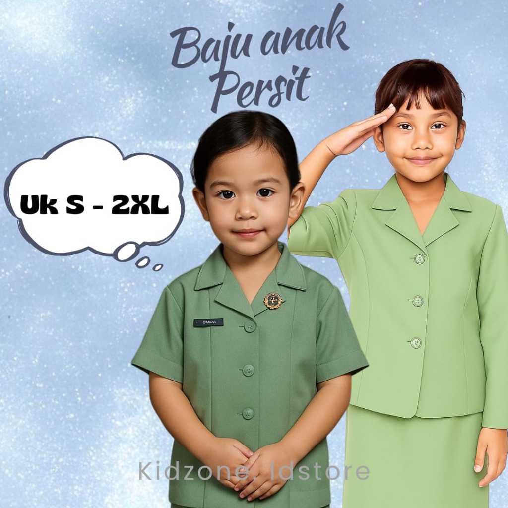 BAJU KOSTUM PERSIT ANAK MODEL PERSIT 3-9 TAHUN/KARNAVAL ANAK/PROFESI PERSIT TNI Baju Kostum Persit A