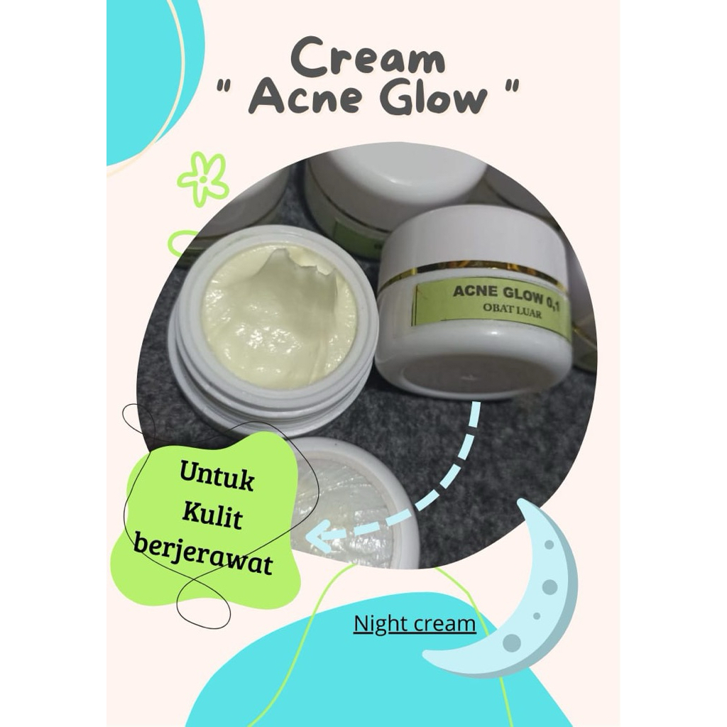 Ready  Night Cream Acne Glow Ori Label hijau
